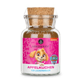 Paw Patrol Apfelkuchen von Ankerkraut im Korkenglas auf weißem Hintergrund.