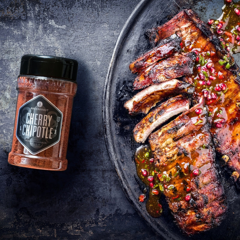 Cherry Chipotle neben Spareribs