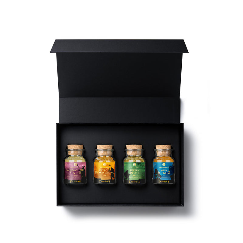 Geschenk Box offen mit Korkengläsern